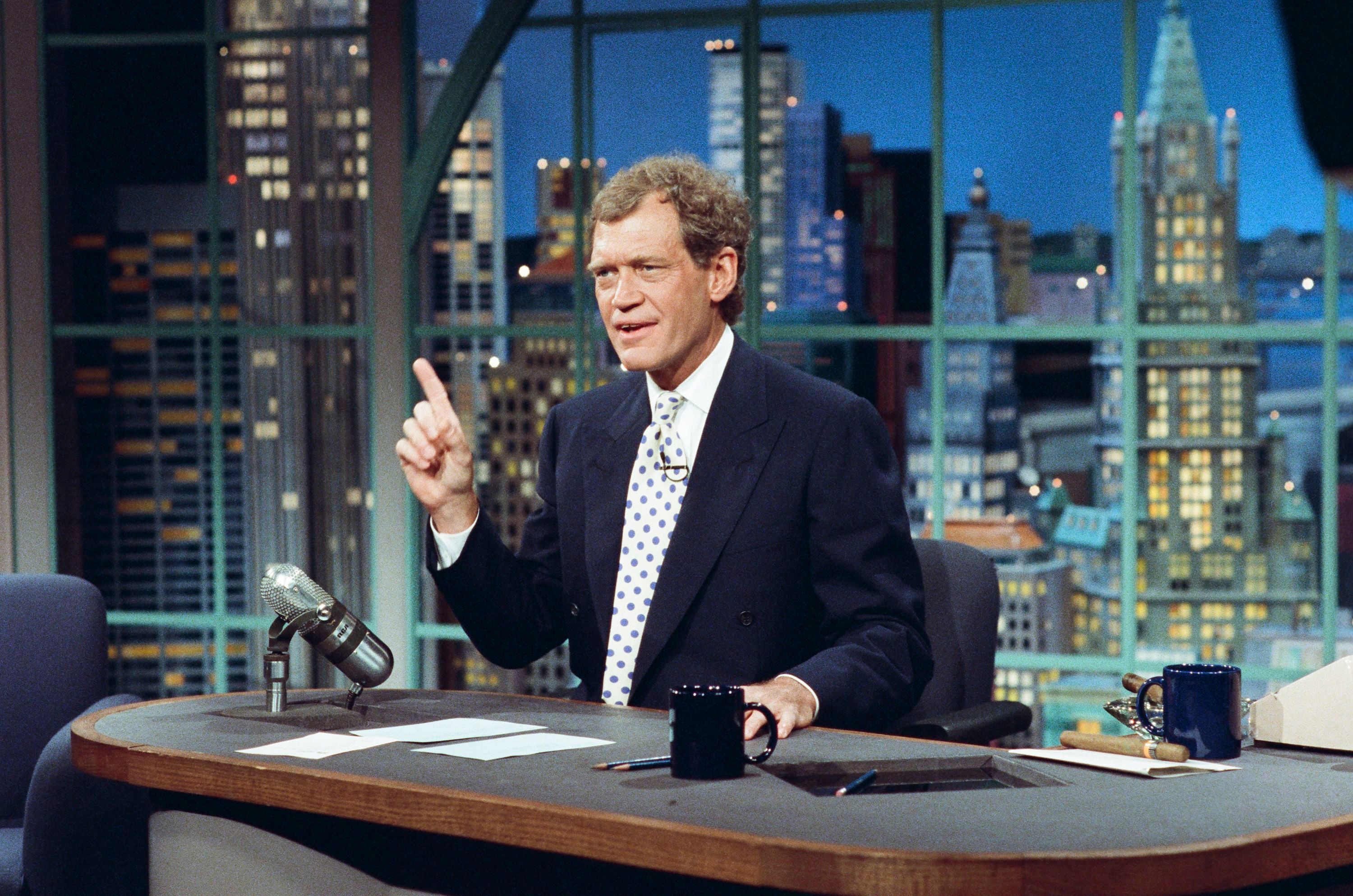 David Letterman in an earlier late-night studio