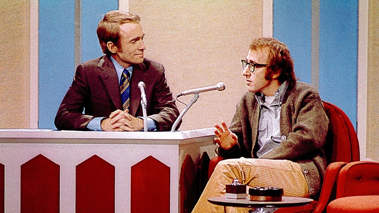 Dick Cavett in conversation on set