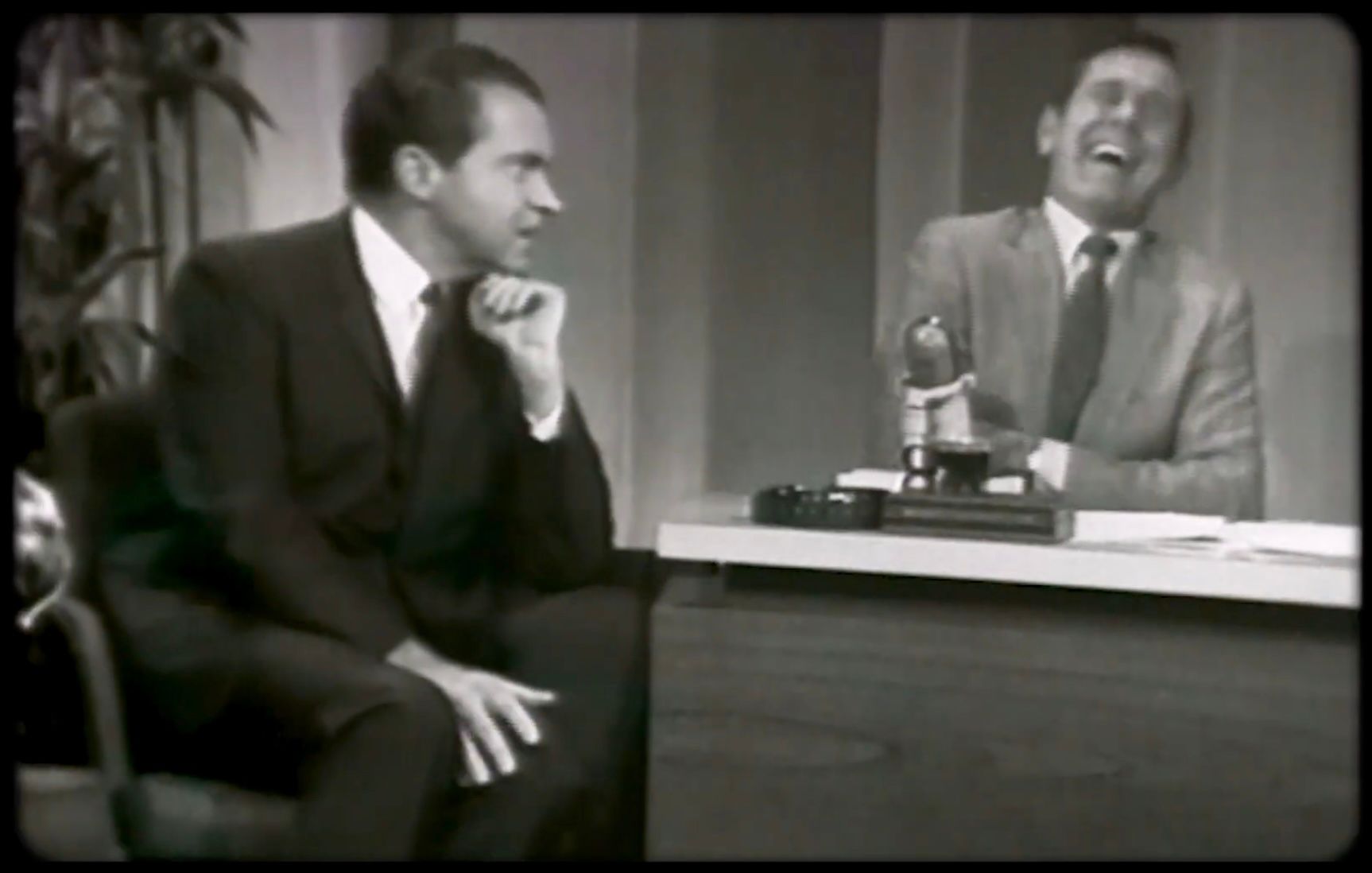 Richard Nixon appearing with Johnny Carson