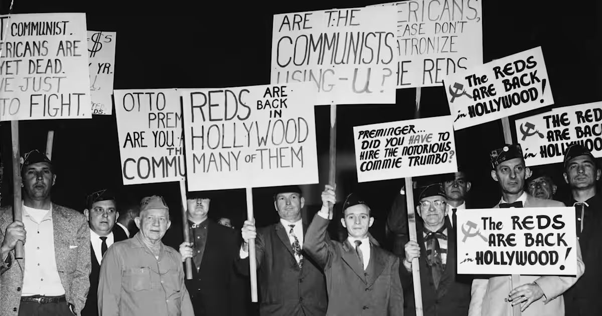 Anti-communist protest signs during the Red Scare