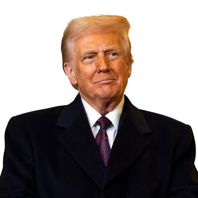 Donald Trump in a black suit