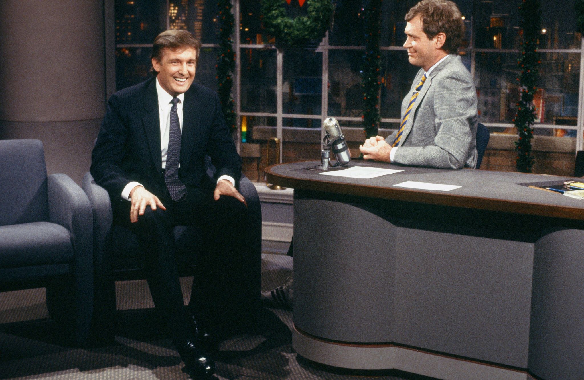 Donald Trump appearing as a guest with David Letterman