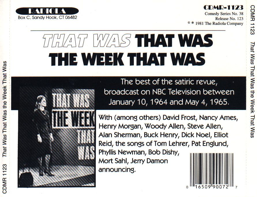 That Was The Week That Was print listing